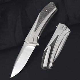 Rexford Knifemaker TC4 Titanium Alloy and Carbon Fiber Handle Ball Bearing Tactical Folding Knife UD408867